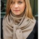 Le Carré Véritable Pashmina 100% cachemire Beige Naturel tissé main