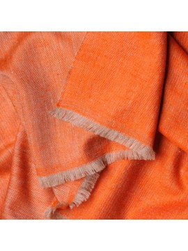 SWAN NARANJA, auténtico chal de pashmina 100% cachemira reversible