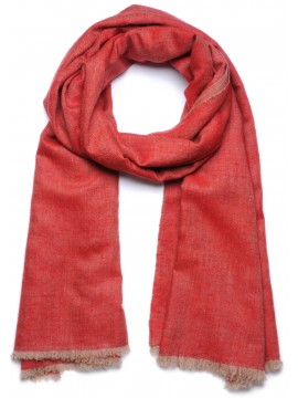 SWAN ROOD, echte Pashmina sjaal 100% cashmere omkeerbaar