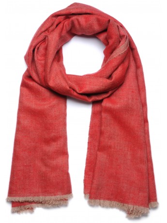 SWAN ROSSO, Scialle vera pashmina 100% Cashmere reversibile