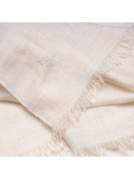Genuine Toosh pashmina shawl 100% cashmere Natural white