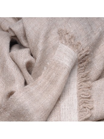 TOOSH PASHMINA Beige clair naturel Véritable Pashmina 100% cachemire