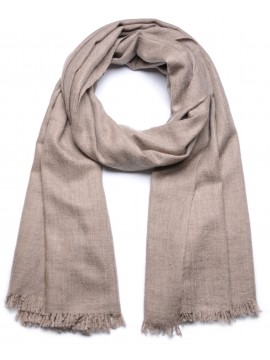 Véritable Toosh Pashmina 100% cachemire Gris beige naturel