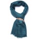 ASHA EENDENBLAUW, 100% cashmere handgeborduurde pashmina stola