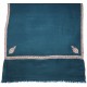 ASHA DUCK BLUE, real pashmina 100% cashmere with handmade embroideries