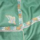 ASHA CELADON, real pashmina 100% cashmere with handmade embroideries