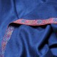 ASHA INDIGO, real pashmina 100% cashmere with handmade embroideries