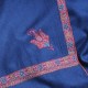 ASHA INDIGO, real pashmina 100% cashmere with handmade embroideries