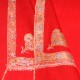 ASHA RED, real pashmina 100% cashmere with handmade embroideries