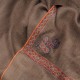 ASHA TAUPE, real pashmina 100% cashmere with handmade embroideries