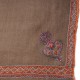 ASHA TAUPE, real pashmina 100% cashmere with handmade embroideries