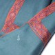 AXEL BLUE XXL, Real embroidered pashmina shawl 100% cashmere