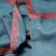 AXEL BLUE XXL, Real embroidered pashmina shawl 100% cashmere