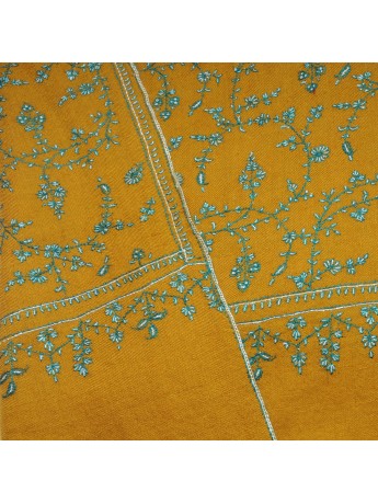 JULIA SAFFRON, real pashmina 100% cashmere with handmade embroideries