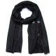 MARIPOSA BLACK, real embroidered pashmina shawl 100% cashmere