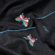 MARIPOSA NERO, scialle vera Pashmina 100% cashmere ricamata a mano