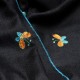 MARIPOSA BLACK, real embroidered pashmina shawl 100% cashmere