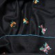 MARIPOSA NERO, scialle vera Pashmina 100% cashmere ricamata a mano