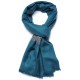 TARA DUCK BLUE, real pashmina 100% cashmere with handmade embroideries