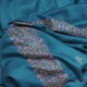 TARA DUCK BLUE, real pashmina 100% cashmere with handmade embroideries