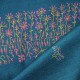 TARA DUCK BLUE, real pashmina 100% cashmere with handmade embroideries