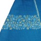 TARA BLEU, étole véritable Pashmina 100% cachemire brodé main