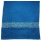 TARA BLEU, étole véritable Pashmina 100% cachemire brodé main