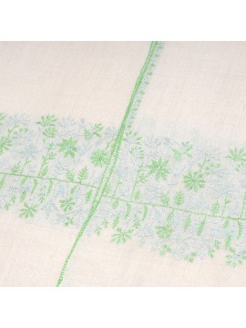 TARA IVORY, real pashmina 100% cashmere with handmade embroideries