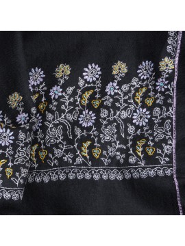 PALLA NOIR, hand-embroidered 100% cashmere pashmina stole