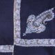 ASHLEY NAVY, hand-embroidered 100% cashmere pashmina shawl