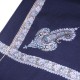 ASHLEY NAVY, hand-embroidered 100% cashmere pashmina shawl