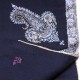 ASHLEY NAVY, hand-embroidered 100% cashmere pashmina shawl