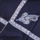 ASHLEY NAVY, hand-embroidered 100% cashmere pashmina shawl