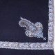 ASHLEY NAVY, scialle in pashmina ricamato a mano in 100% cashmere