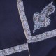 ASHLEY NAVY, hand-embroidered 100% cashmere pashmina shawl