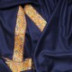 NOMI NAVY, hand-embroidered 100% cashmere pashmina shawl