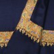 NOMI NAVY, hand-embroidered 100% cashmere pashmina shawl