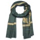 ASHLEY ABETE VERDE, scialle in pashmina ricamato a mano in 100% cashmere