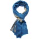 ZARI BLAUW, Pashmina stola 100% cashmere en lurex