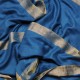 ZARI BLAUW, Pashmina stola 100% cashmere en lurex