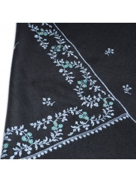 SARA BLACK, real pashmina 100% cashmere with handmade embroideries