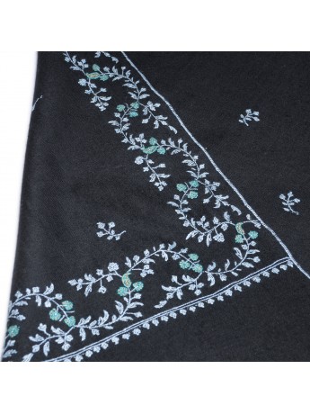 SARA BLACK, real pashmina 100% cashmere with handmade embroideries