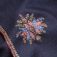 ALMA NAVY, real pashmina 100% cashmere with handmade embroideries