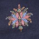 ALMA NAVY, real pashmina 100% cashmere with handmade embroideries