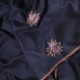 ALMA NAVY, real pashmina 100% cashmere with handmade embroideries