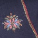 ALMA NAVY, real pashmina 100% cashmere with handmade embroideries