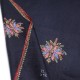 ALMA NAVY, real pashmina 100% cashmere with handmade embroideries