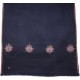 ALMA NAVY, real pashmina 100% cashmere with handmade embroideries