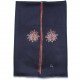 ALMA NAVY, echte Pashmina-stola 100% handgeborduurd cashmere