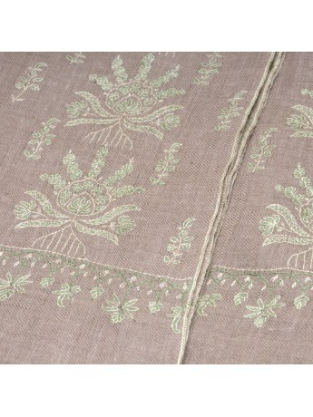 ALMA GREEN, real pashmina 100% cashmere with handmade embroideries